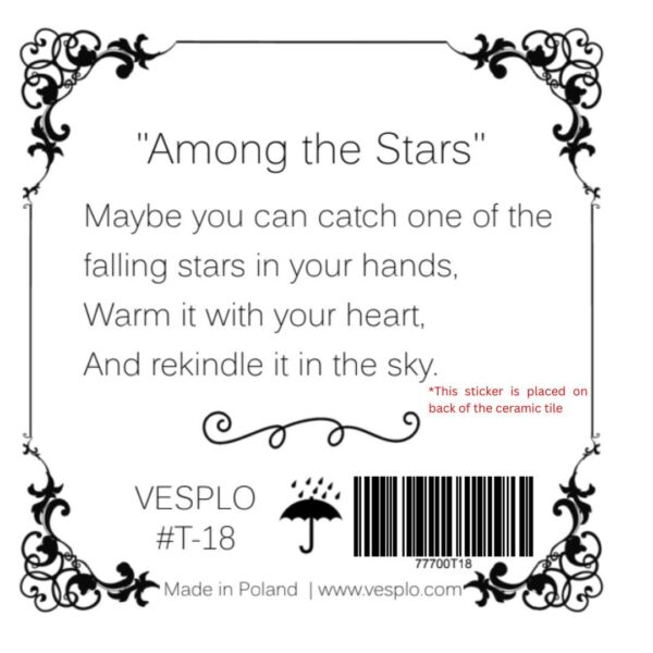 Among the Stars - Handcrafted Ceramic Tile, Inspirational Home Decor, Unique Gift for Dreamers #T-18 product image 5