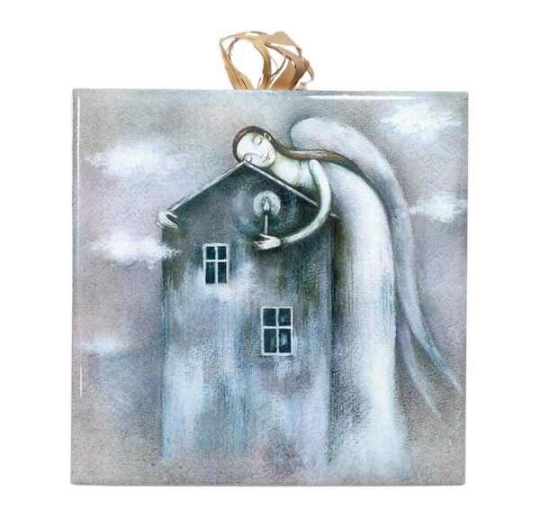 Angel Holding a Light | Ceramic Tile | Inspirational Decor #N-19 product image 1