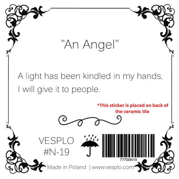 Angel Holding a Light | Ceramic Tile | Inspirational Decor #N-19 product image 5