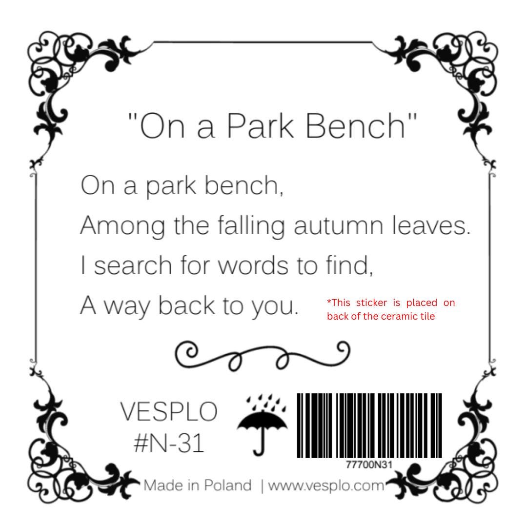 Angel on a Bench Ceramic Tile - Handcrafted Autumn Home Decor, Unique Gift for Special Occasions #N-31 product image 5