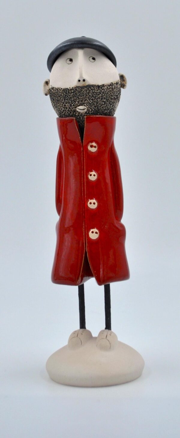 Bearded Man in Red Coat Figurine – Handcrafted Ceramic, Perfect Gift for Unique Home Décor or Collectors product image 2