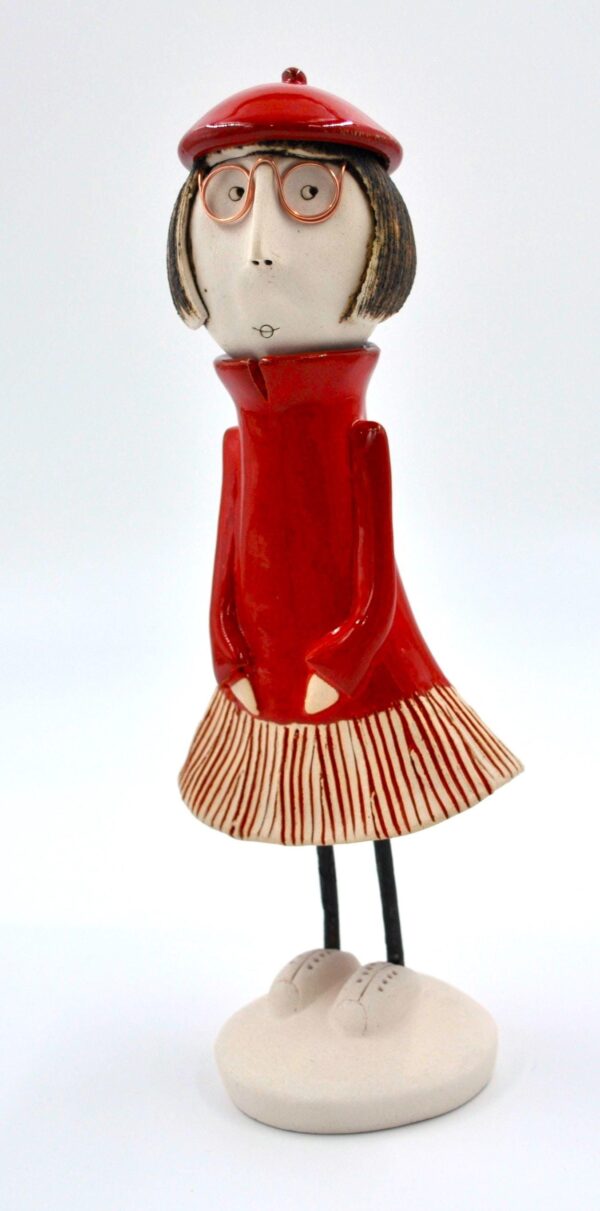 Charming Woman in Beret Figurine – Handcrafted Ceramic, Perfect Gift for Art Lovers or Unique Décor product image 1