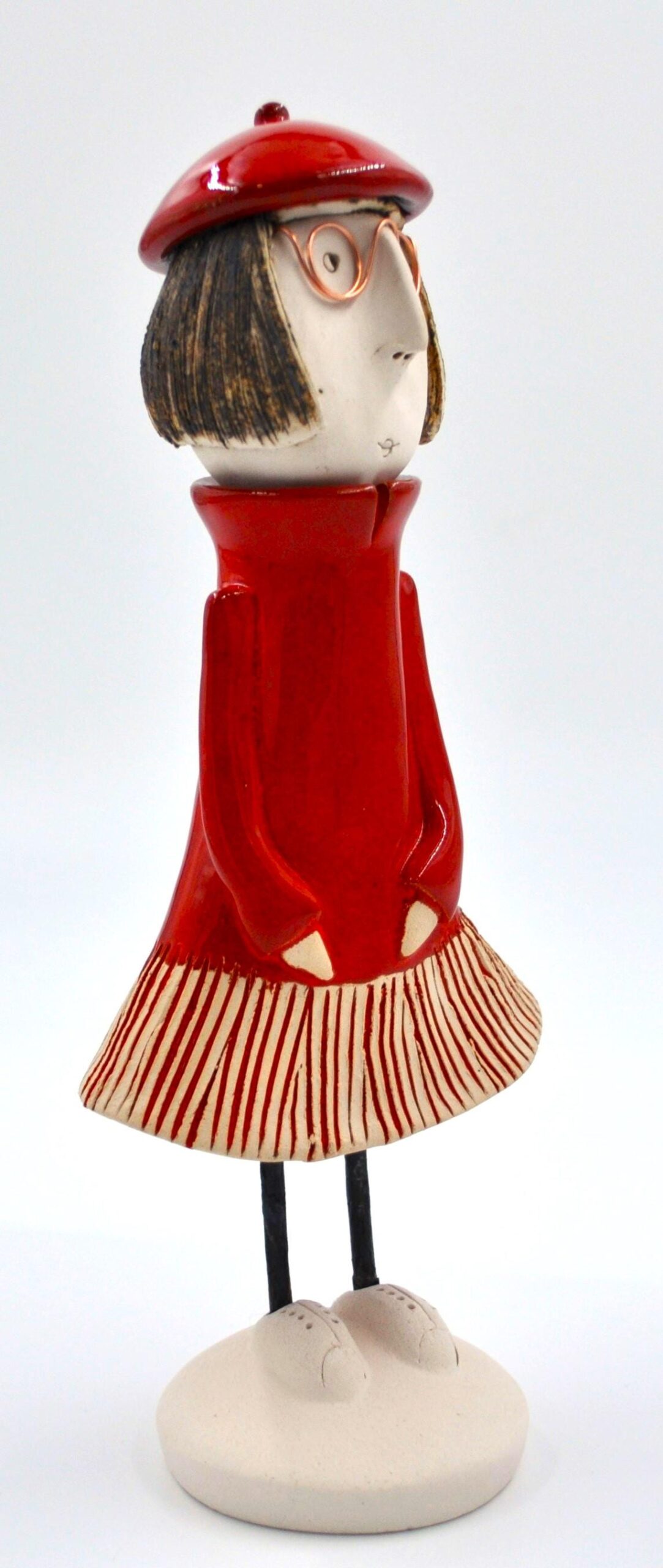 Charming Woman in Beret Figurine – Handcrafted Ceramic, Perfect Gift for Art Lovers or Unique Décor product image 2