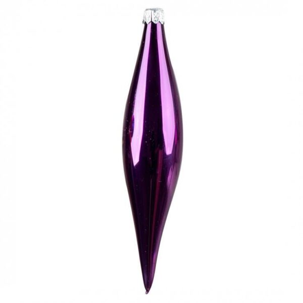 Christmas Ornament Set - Retro Icicle - Violet Glass (6 Pieces)- Pack of 6 #23778 product image 2
