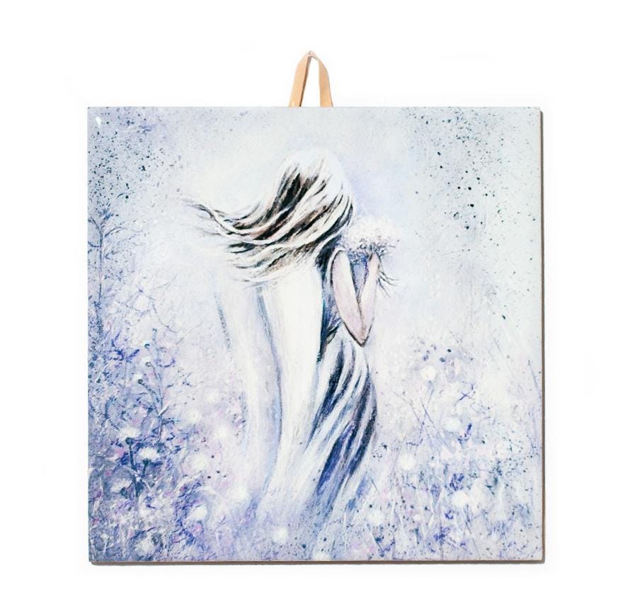 Combed by the Wind - Handcrafted Ceramic Tile, Elegant Home Decor, Inspirational Gift for Any Occasion #T-05 product image 1