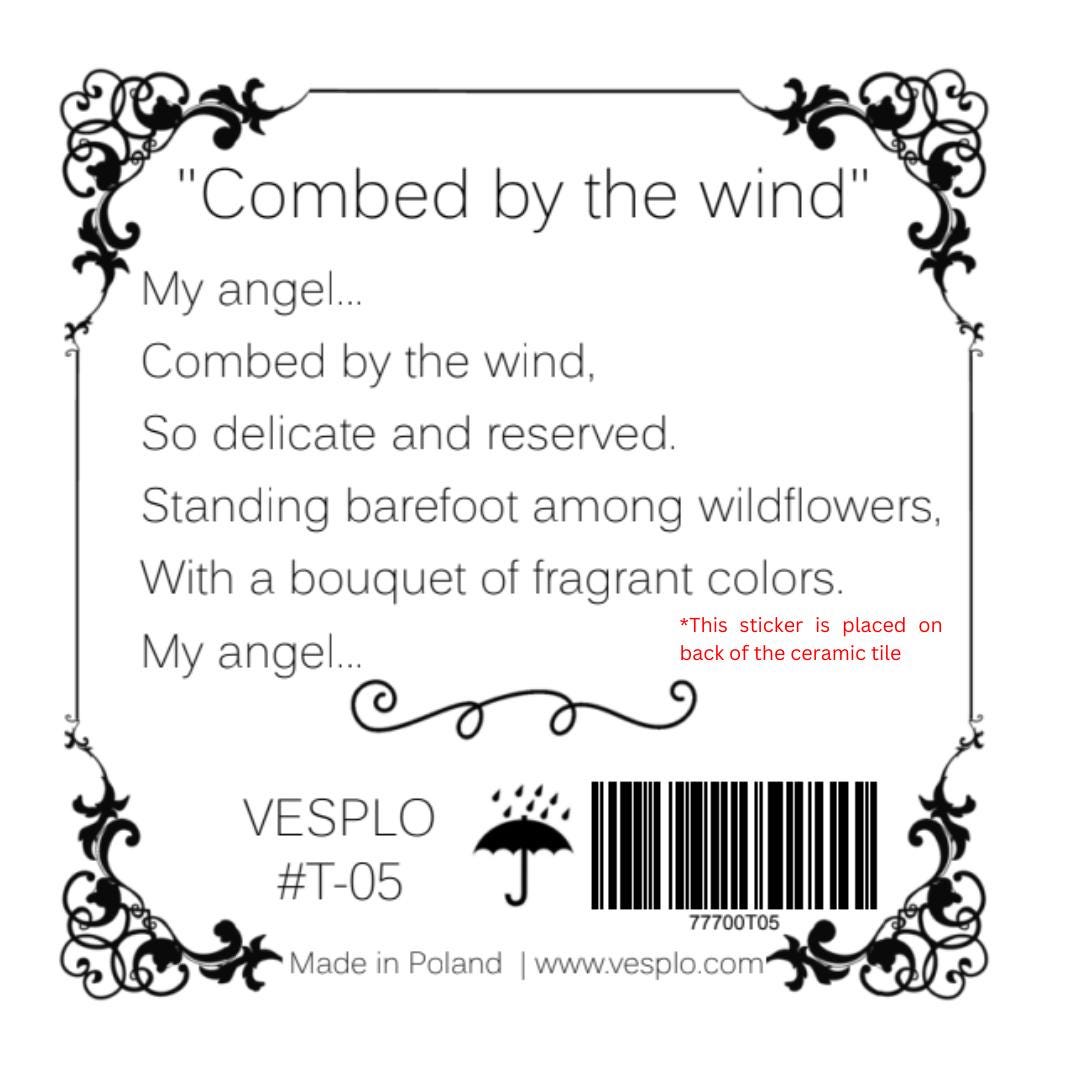 Combed by the Wind - Handcrafted Ceramic Tile, Elegant Home Decor, Inspirational Gift for Any Occasion #T-05 product image 5