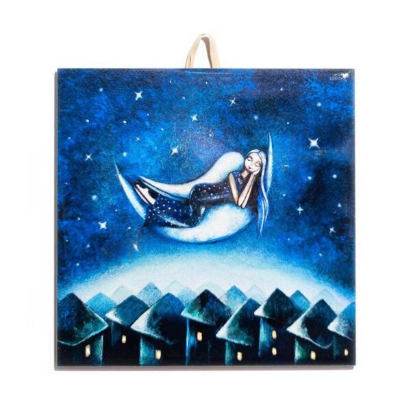 Dreaming Angel Ceramic Tile - Handcrafted Home Decor, Thoughtful Gift for Any Occasion #N-27 product image 1