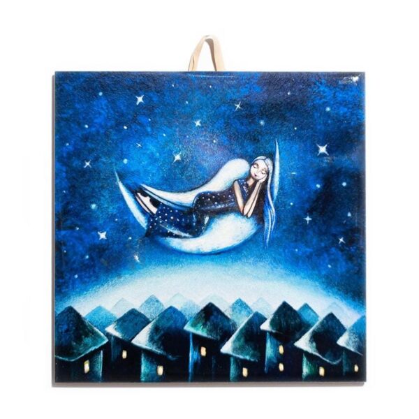 Dreaming Angel Ceramic Tile - Handcrafted Home Decor, Thoughtful Gift for Any Occasion #N-27 product image 1