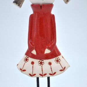 Girl with Pigtails and Glasses Figurine – Handcrafted Ceramic, Perfect Gift for Quirky Décor or Collectors product image 1