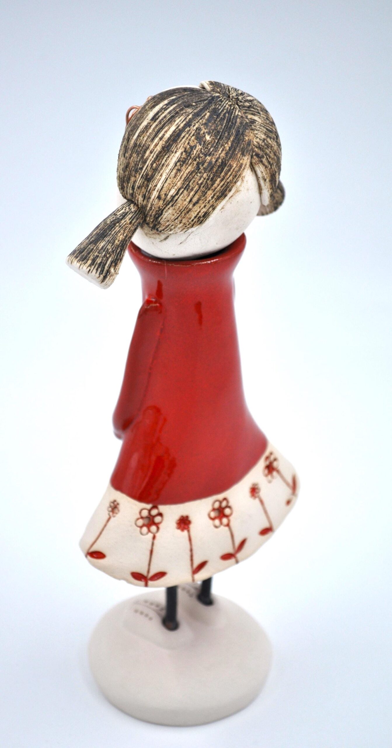 Girl with Pigtails and Glasses Figurine – Handcrafted Ceramic, Perfect Gift for Quirky Décor or Collectors product image 3