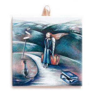 Halfway There - Handcrafted Ceramic Tile, Unique Home Decor, Inspirational Gift for Travelers#N-21 product image 1