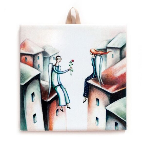 Happiness - Handcrafted Ceramic Tile, Elegant Home Decor, Perfect Gift for Special Moments #N-06 product image 1