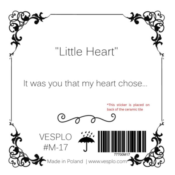 Little Heart - Handcrafted Ceramic Tile, Elegant Home Decor, Perfect Gift for Special Occasions #M-17 product image 5