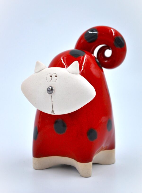 Playful Fat Cat Figurine – Available in Blue, Pink, Green, Orange, or Red, Perfect Gift for Cat Lovers product image 1