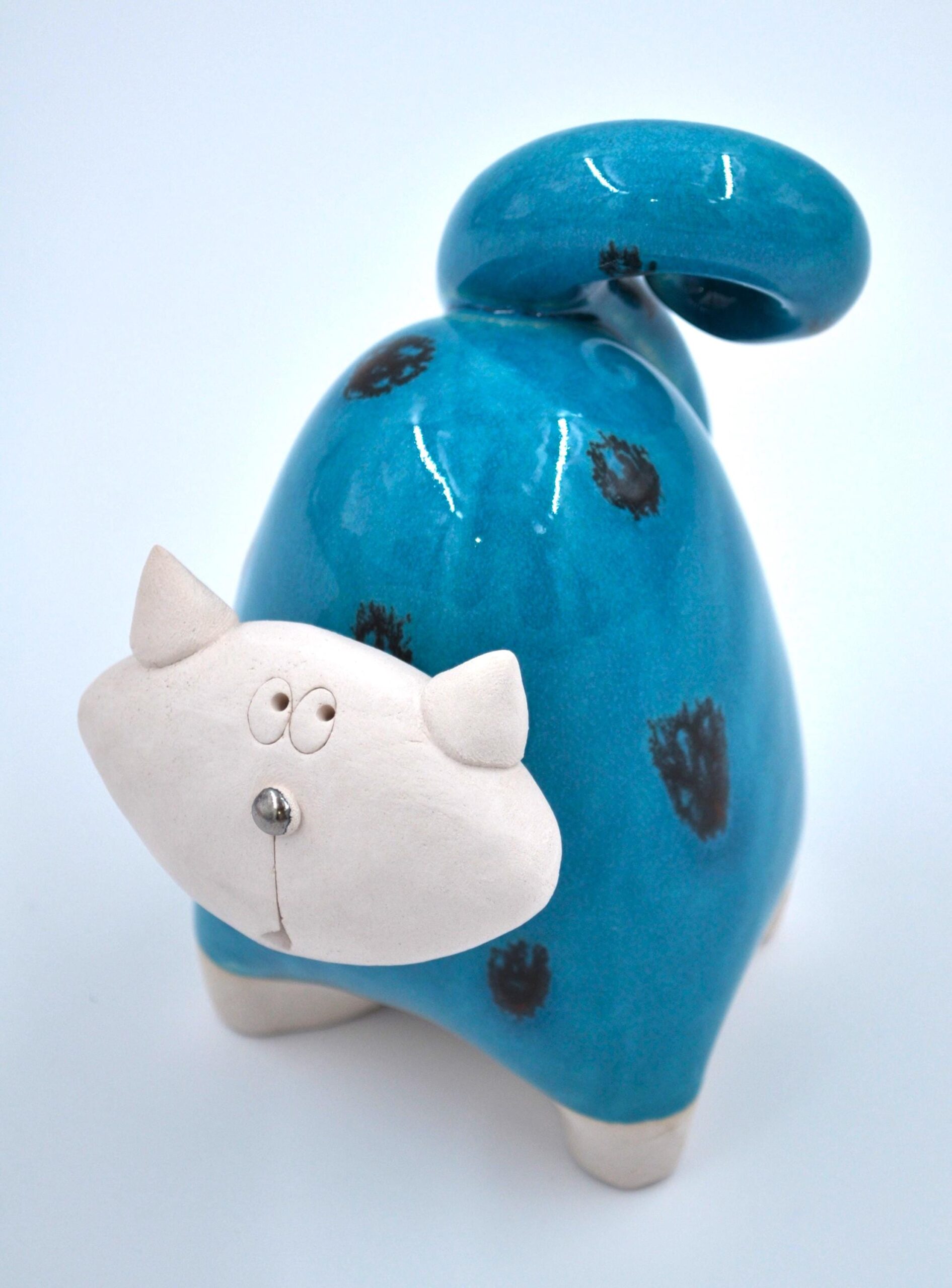 Playful Fat Cat Figurine – Available in Blue, Pink, Green, Orange, or Red, Perfect Gift for Cat Lovers product image 2