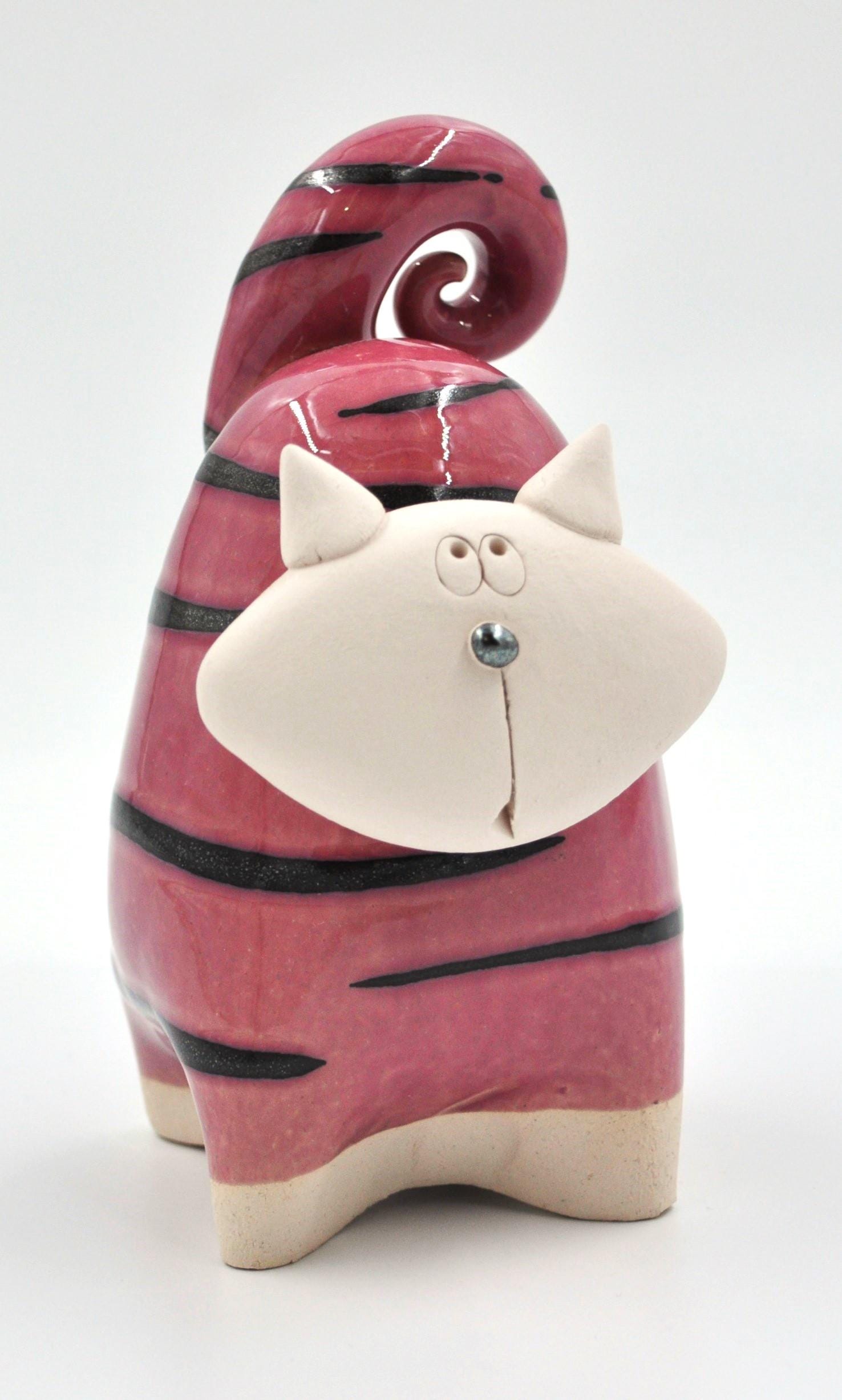 Playful Fat Cat Figurine – Available in Blue, Pink, Green, Orange, or Red, Perfect Gift for Cat Lovers product image 3