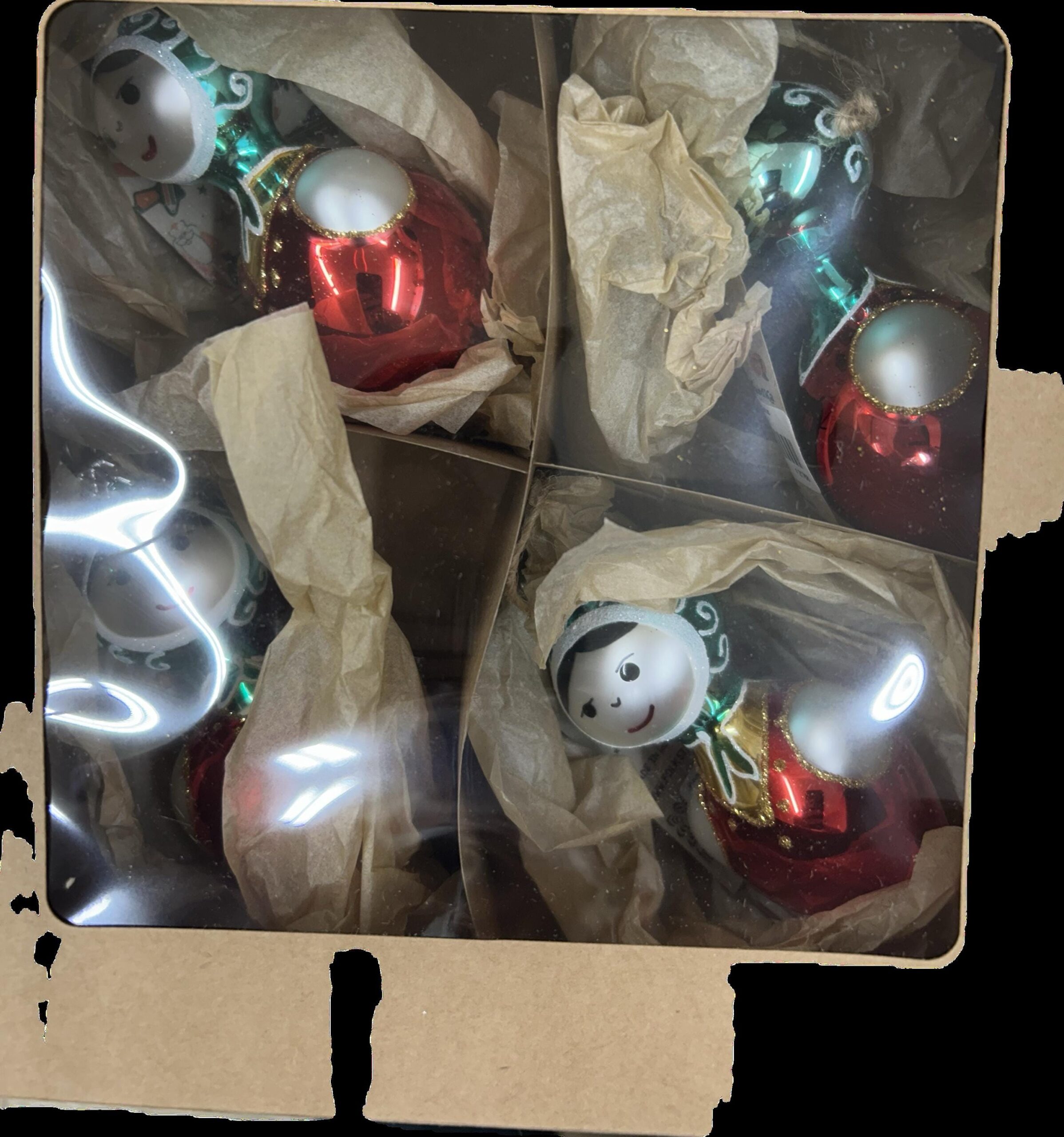Retro Christmas Ornament Set - Babuska - Handcrafted Vintage Design (Pack of 4) #21768 product image 1