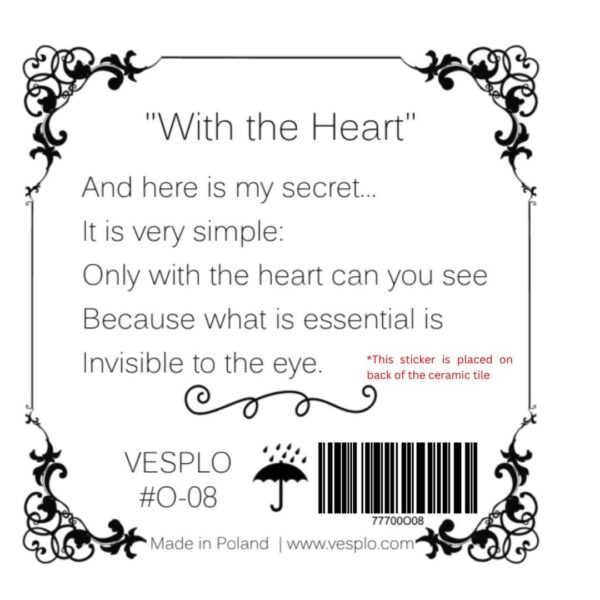 With the Heart - Family Embrace Ceramic Tile, Handcrafted Home Decor, Heartwarming Gift for Special Occasions #O-08 product image 5