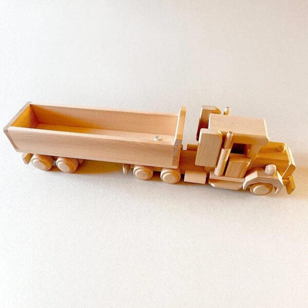 Wooden American-Style Semi Truck | 100% Natural Beechwood | Eco-Friendly Montessori Toy | Made in Europe product image 2