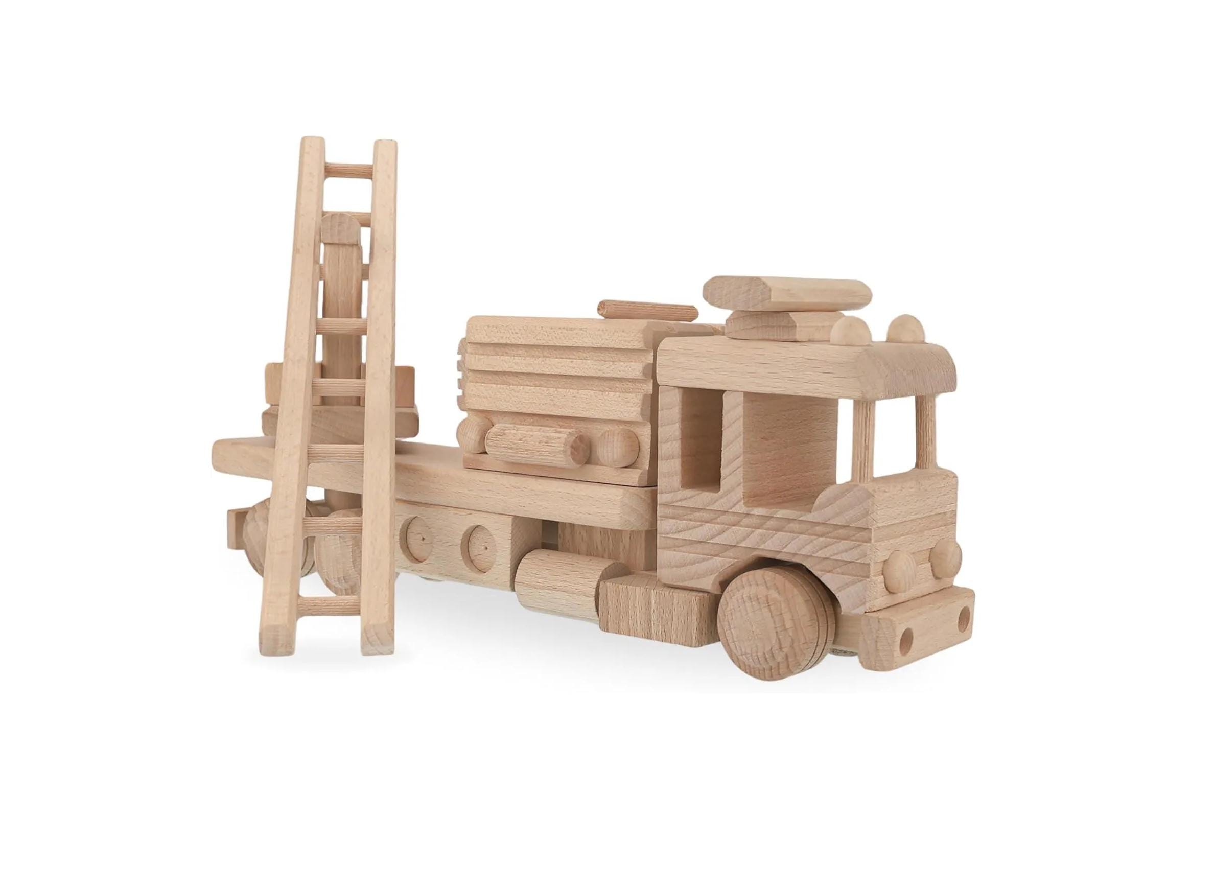 Wooden Fire Trucks - Fire Truck Toys for 3 Year Old Boys - DIY Handmade Toys - Realistic Toys for Boys No. 25 | Vesplo product image 1