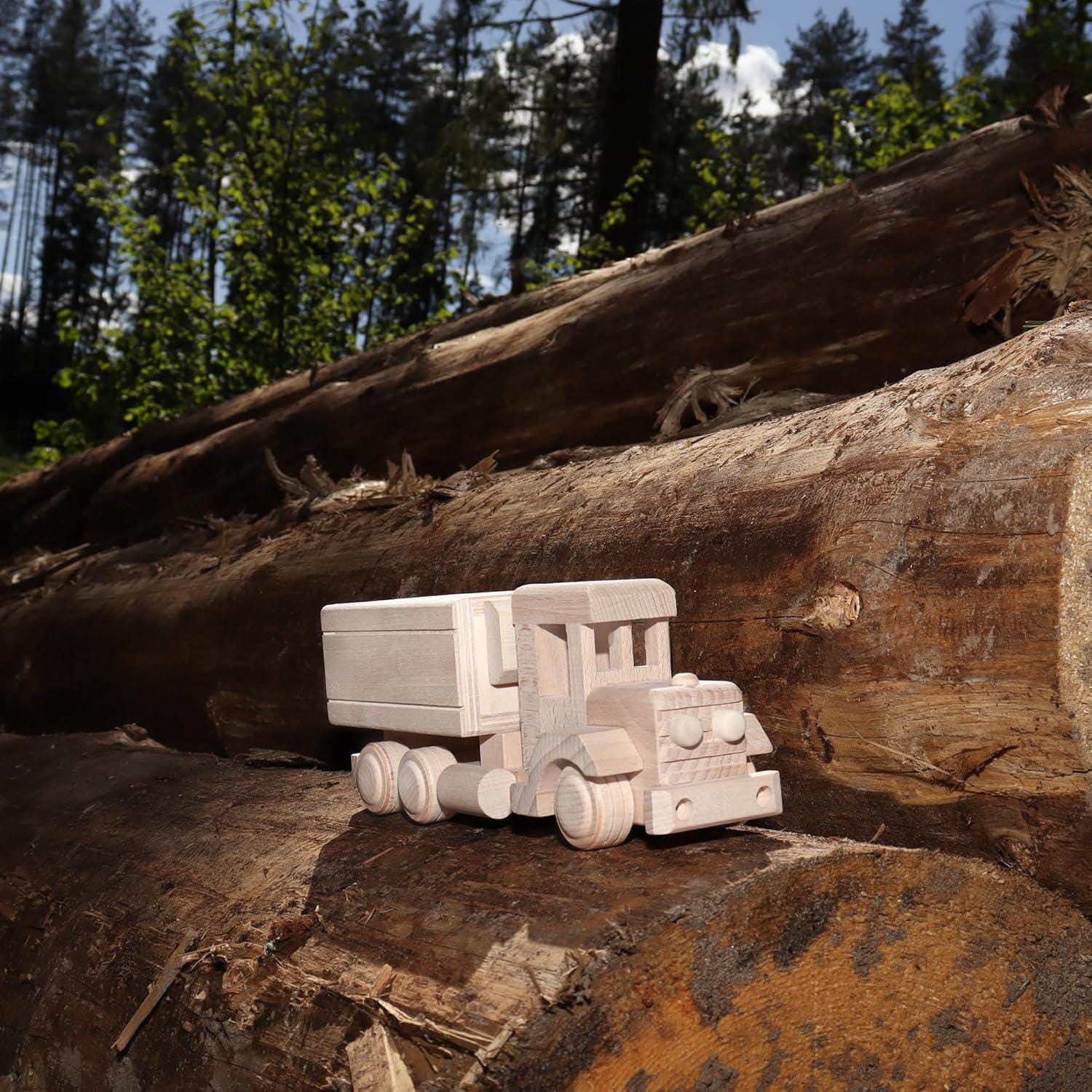 Wooden Truck Piggy Bank, Handmade Wooden Toys, Preschool Wooden Toddler Car & Trucks No. 19 | Vesplo product image 3