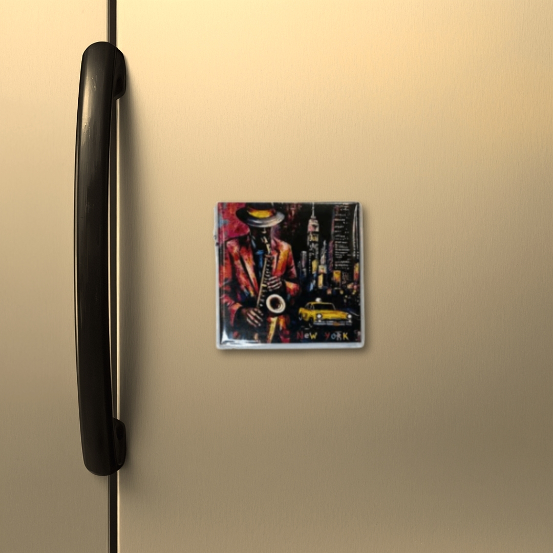 New York Jazz Magnet – 2.5" x 2.5" | Urban Soul in a Small Detail NY4M - Image 3