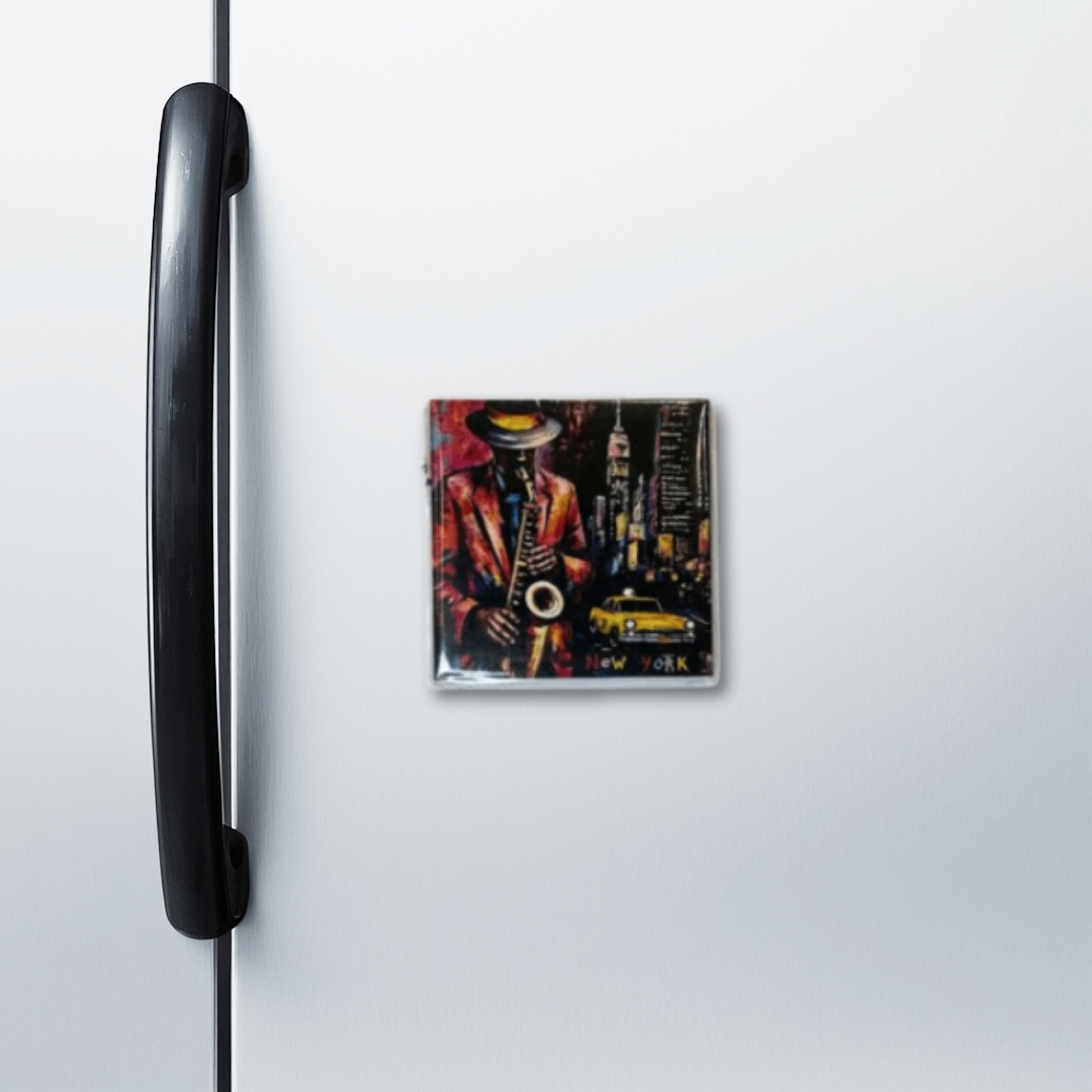 New York Jazz Magnet – 2.5" x 2.5" | Urban Soul in a Small Detail NY4M - Image 4