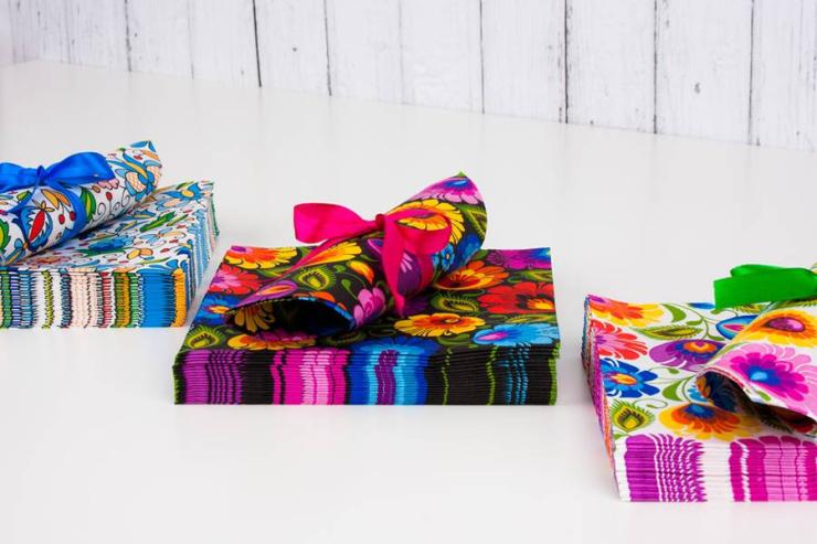 Colorful Floral Paper Napkins,20pc, Decorative Party Serviettes, Multicolor Flower Design, Disposable Table Napkins - Image 3