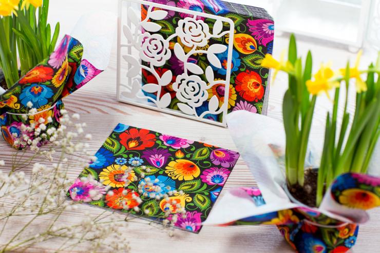 Colorful Floral Paper Napkins,20pc, Decorative Party Serviettes, Multicolor Flower Design, Disposable Table Napkins - Image 2