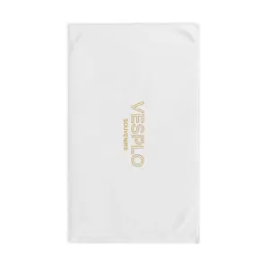 VESPLO Souvenirs Hand Towel | Minimal Logo, White Cotton
