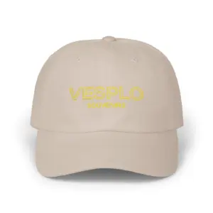 VESPLO Souvenirs embroidered logo Dad Cap | white adjustable baseball hat